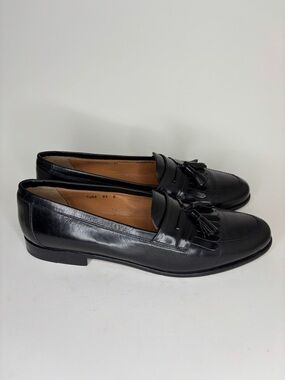 Mezlan Santander Kiltie Tassel Loafers Dress Shoes Size 12B Black Leather Spain